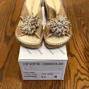 Andre Assous Tan Espadrille Wedges